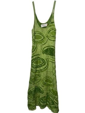 House of Sunny Green Abstract Pattern Maxi Slip Dress
